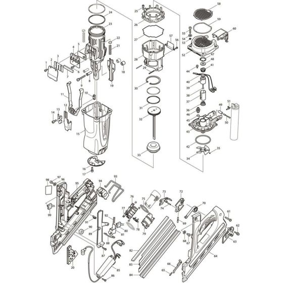 Makita GN900SE Main Assembly