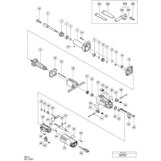 Hikoki GP5V Main Assembly