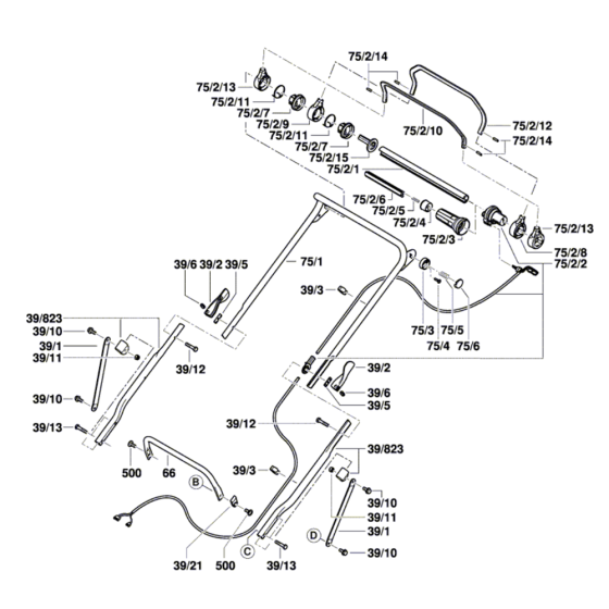 Cordless Lawnmower Assembly-1 for Bosch GRA 48