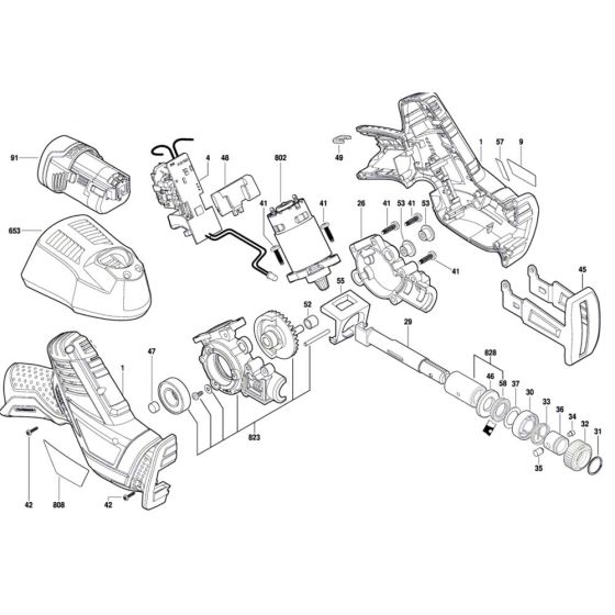 Bosch GSA 12V-14 Saw Assembly