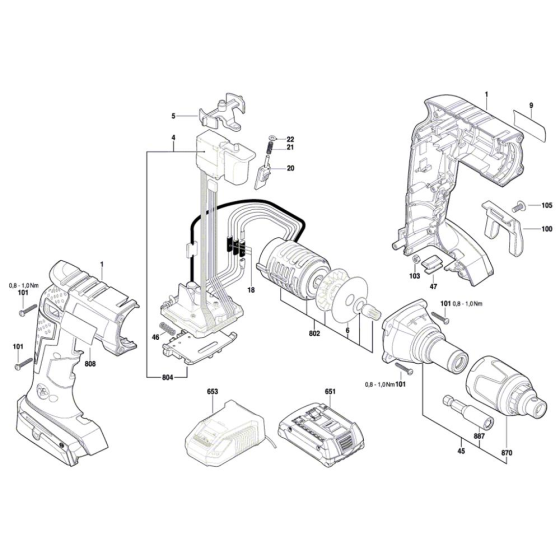 Cordless Screw Driver Assembly