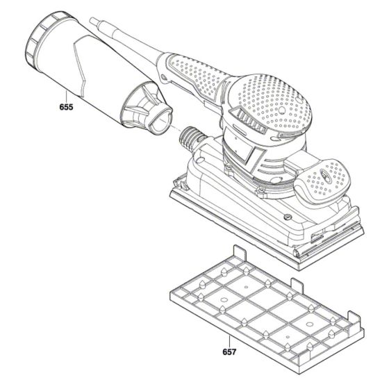 Bosch GSS 280 AVE Sander Assembly