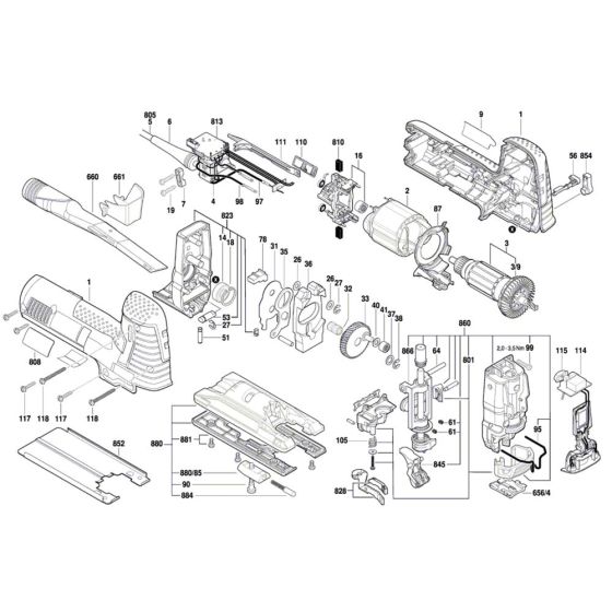 Orbital Jigsaw Assembly for Bosch GST 160 CE