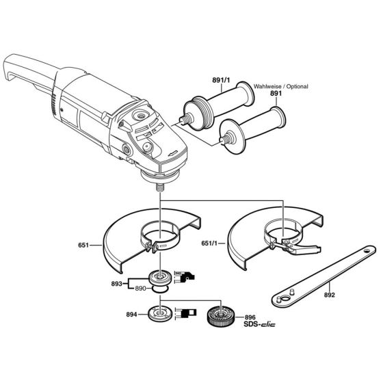 Main Assembly for Bosch GWS 20-230 H