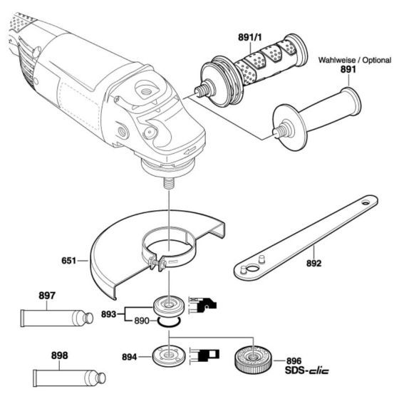 Main Assembly for Bosch GWS 22-180 H