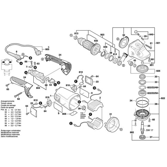 Main Assembly for Bosch Grinder