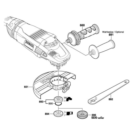 Main Assembly for Bosch GWS 24-230