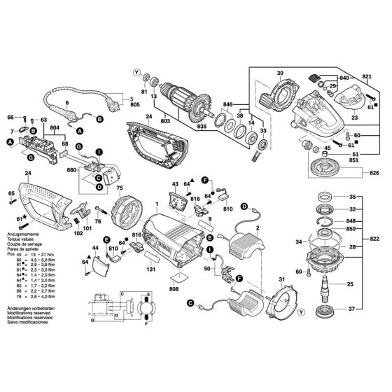 Main Assembly for Bosch GWS 24-230 LVI