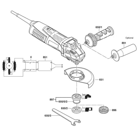 Main Assembly-1 for Bosch GWS