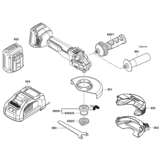 Main Assembly-1 for Bosch GWS