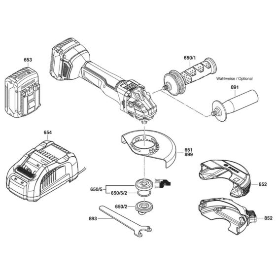 Main Assembly for Bosch GWS 18V-10 SC