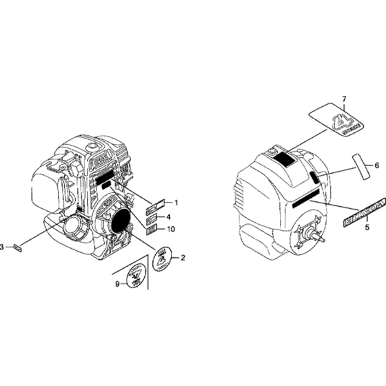 Label Assembly for Honda GX25 (GCAAM) Engines