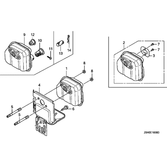 Muffler Assembly for Honda GX25 (GCAAM) Engines