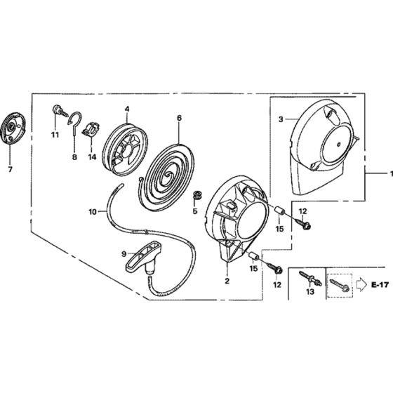Recoil Starter Assembly for Honda GX25T (GCAPT) Engines