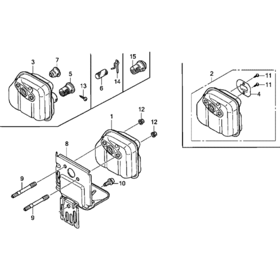 Muffler Assembly for Honda GX25T (GCALT) Engines