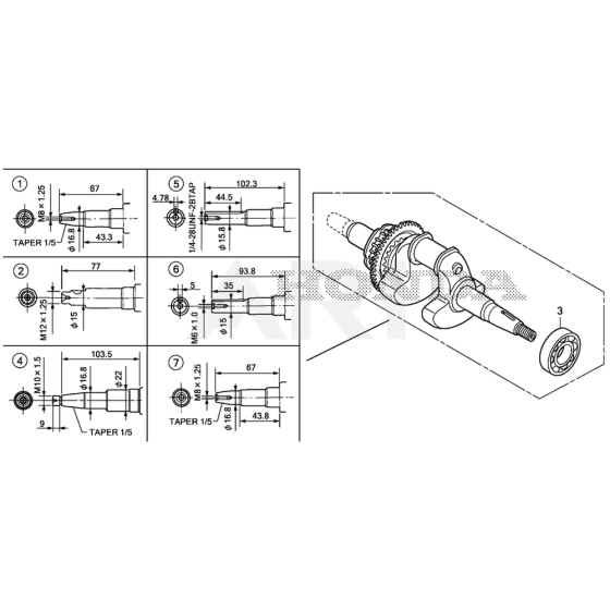 Crankshaft for Honda GXR120UT