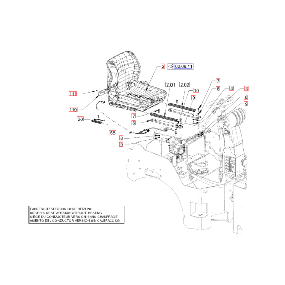Operators Seat for Hamm Rollers