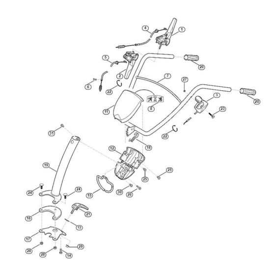 Handle Assembly for Tillers