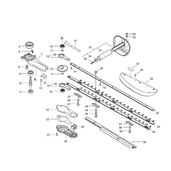 Gear Case & Cutter for ECHO HC-30ES
