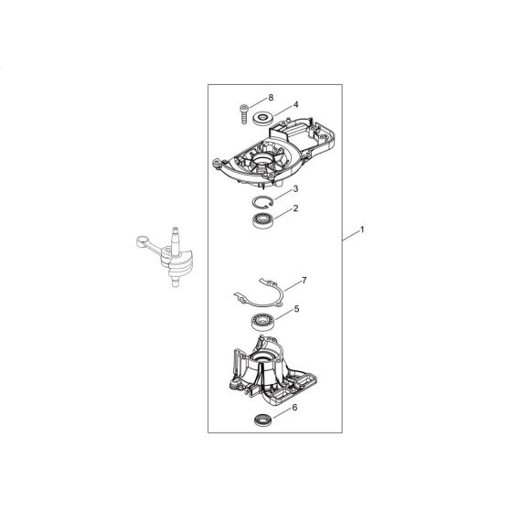 Crankcase for ECHO HCR-165ES
