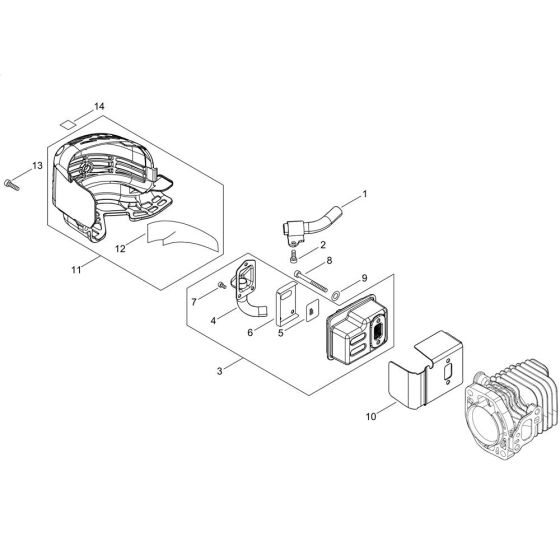 Muffler for ECHO HCS-3210ES