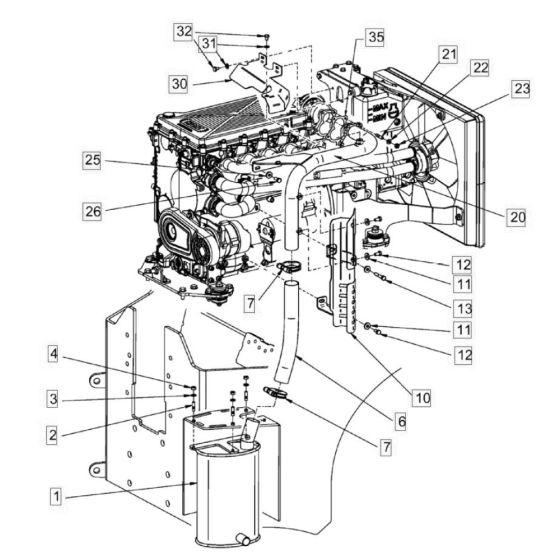 Exhaust System for Hamm HD13 - 14