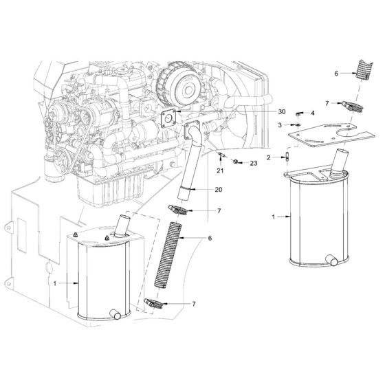 Exhaust System for Hamm HD18 - 20