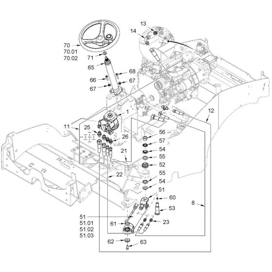 Steering Assembly for Hamm Rollers