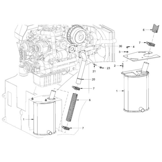 Exhaust System for Hamm HD18 - 20