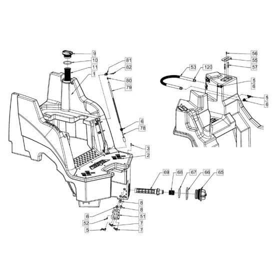 Water System for Hamm HD8 - 10C