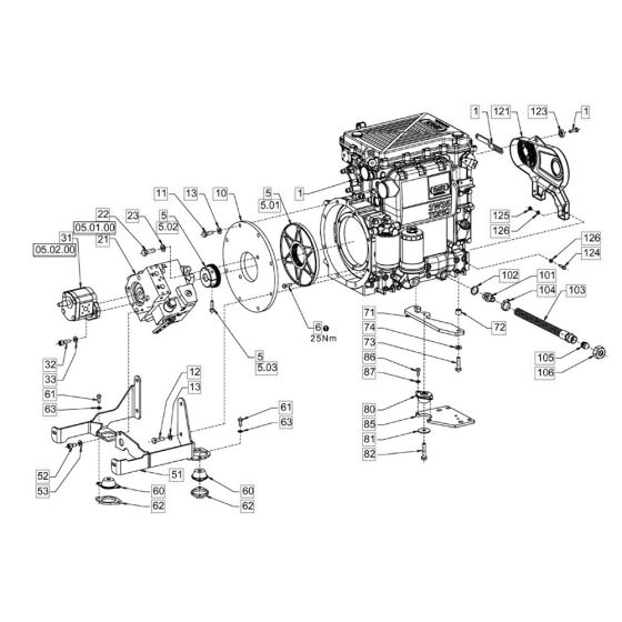 Pump Drive & Engine Assembly