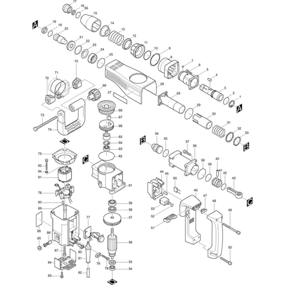 Makita HM1100C Main Assembly