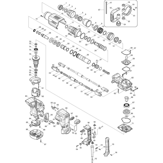 Makita HM1213C Main Assembly