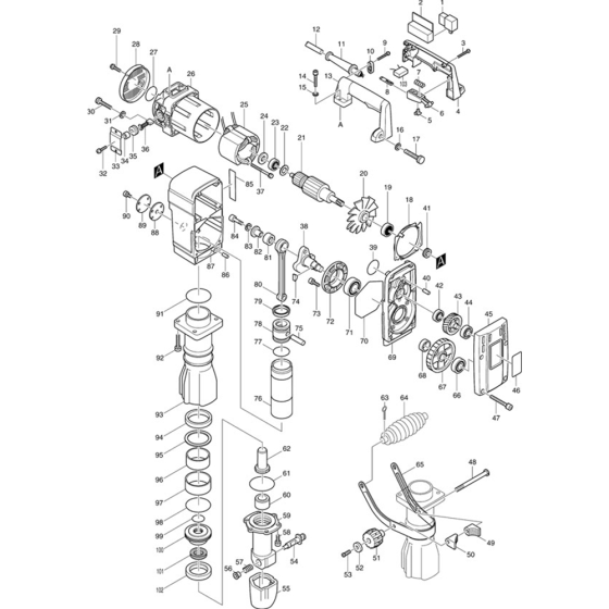 Makita HM1303 Main Assembly