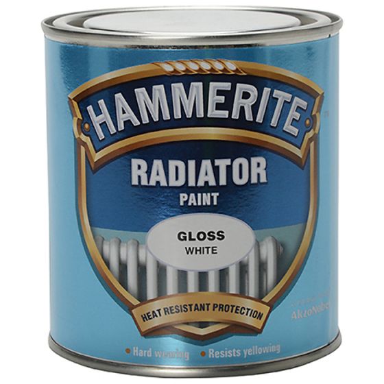 Radiator Paint Gloss White 500ml by Hammerite - 5092846