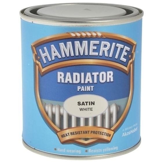 Radiator Paint Satin White 500ml by Hammerite - 5084917