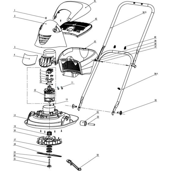 Base Assembly for HOVER VAC 270