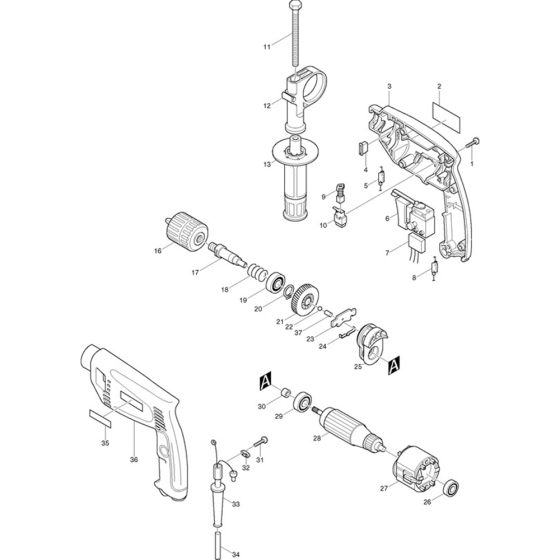 Main Assembly for Makita HP1501