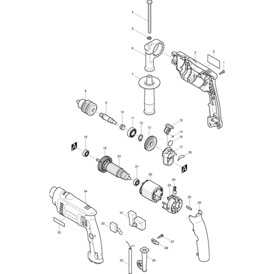 Makita HP1620 Assembly
