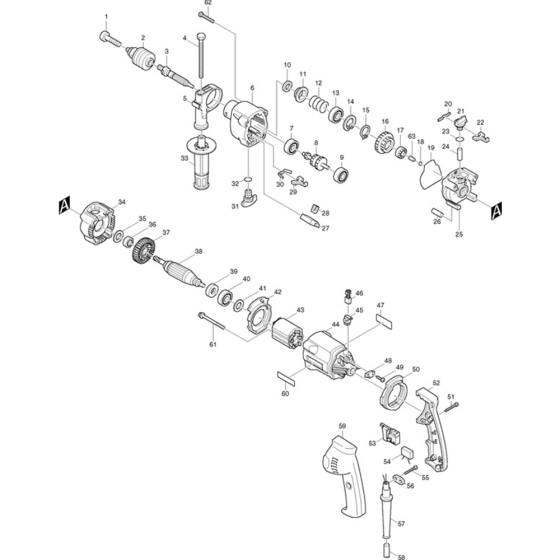 Makita HP2030 Main Assembly