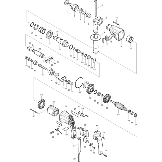 Makita HR2020 Main Assembly