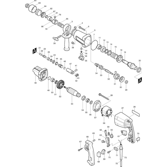 Makita HR2400 Main Assembly