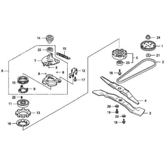 Rotary Blade for Honda HRX537C - TDE Lawn Mower