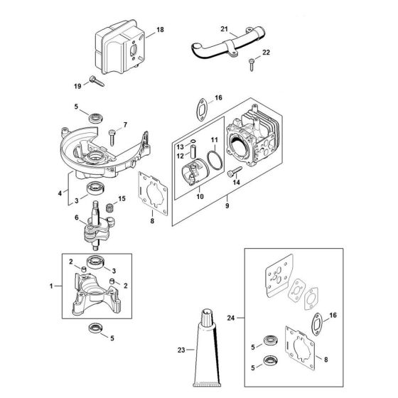 Crankcase Assembly for Stihl HS82T