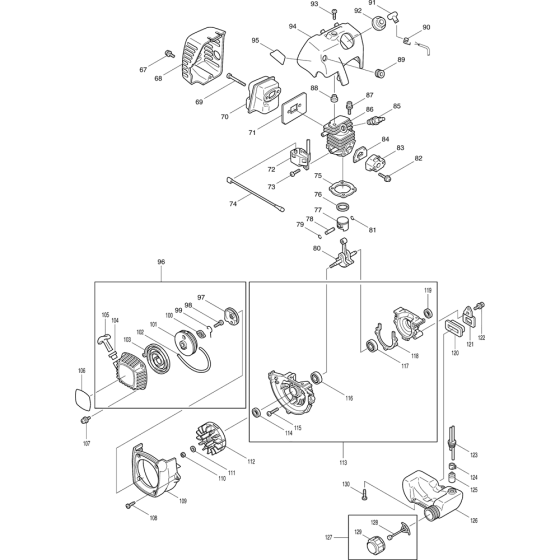 Makita HTR4900 Assembly