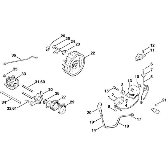 Ignition system Assembly for Stihl FS200 FS202 Clearing Saw