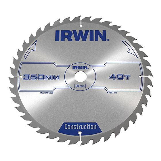 Circular Saw Blade 350 x 30mm x 40T ATB by IRWIN - 1897215