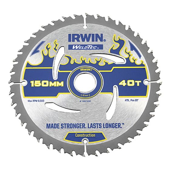 Weldtec Circular Saw Blade 150 x 20mm x 40T ATB by IRWIN - 1897350