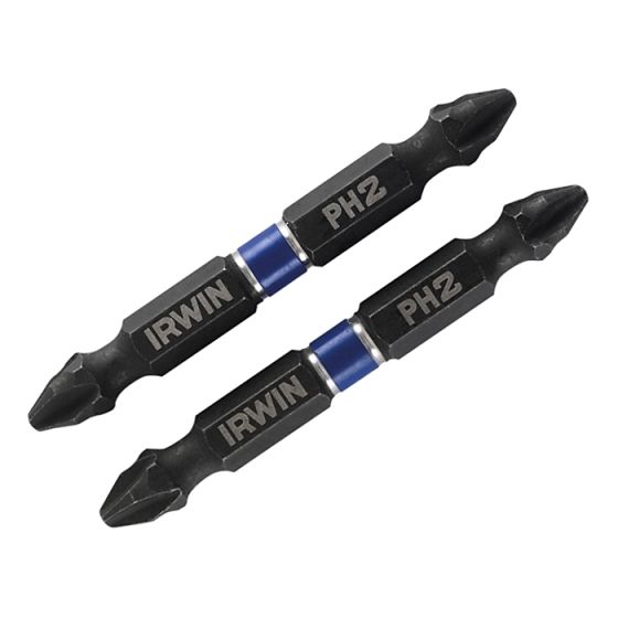 Impact Double Ended Screwdriver Bits Phillips PH2 60mm Pack of 2 by IRWIN - 1923375