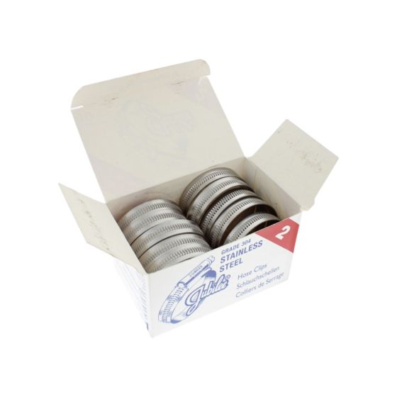 PCL Jubilee Hose Clip Size 2 (40-55mm) 304 Stainless Steel (Box of 10) - JC4055/ST